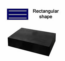 A square laminated elastomeric bearings with its profile